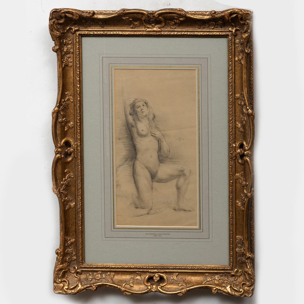 Appraisal: Edward John Poynter - Nude Study Pencil and chalk on