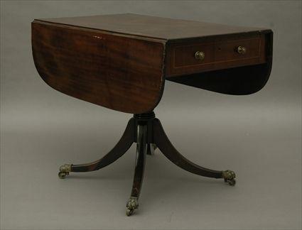 Appraisal: Regency-Style Inlaid Mahogany Pembroke Table x x in