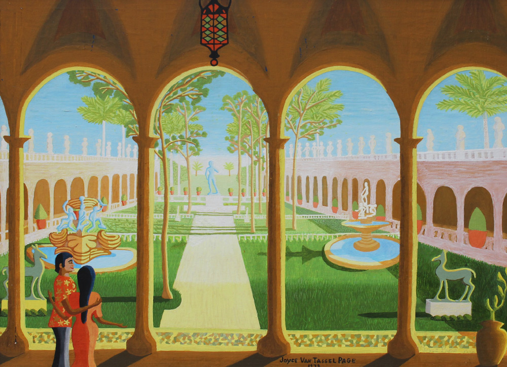 Appraisal: PAGE Joyce Van Tassel American th C Ringling Museum Courtyard