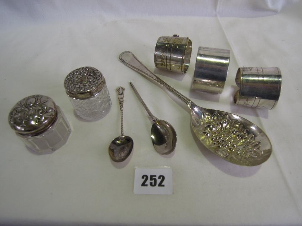 Appraisal: A small collection of silver and plated wares including silver