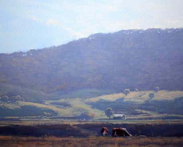 Appraisal: Bruce Roberts th Century 'Quietly grazing Narwel Valley' signed oils