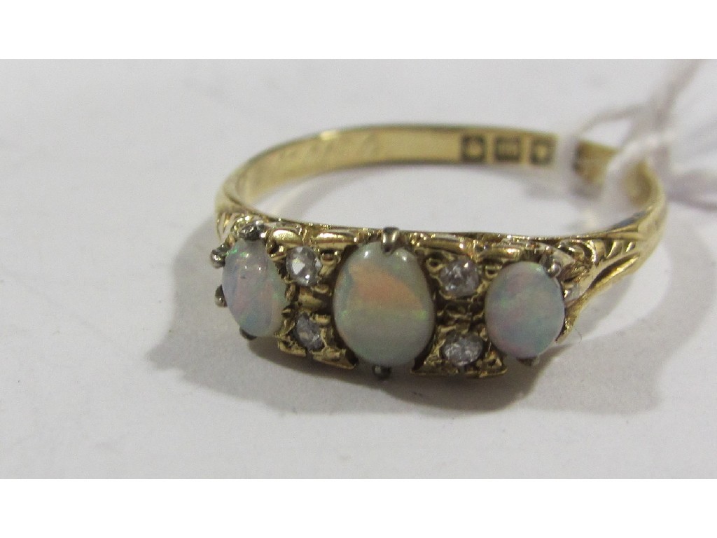 Appraisal: Victorian ct gold opal and diamond set dress ring