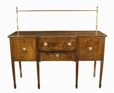 Appraisal: A th century mahogany breakfront sideboard inlaid stringing with a