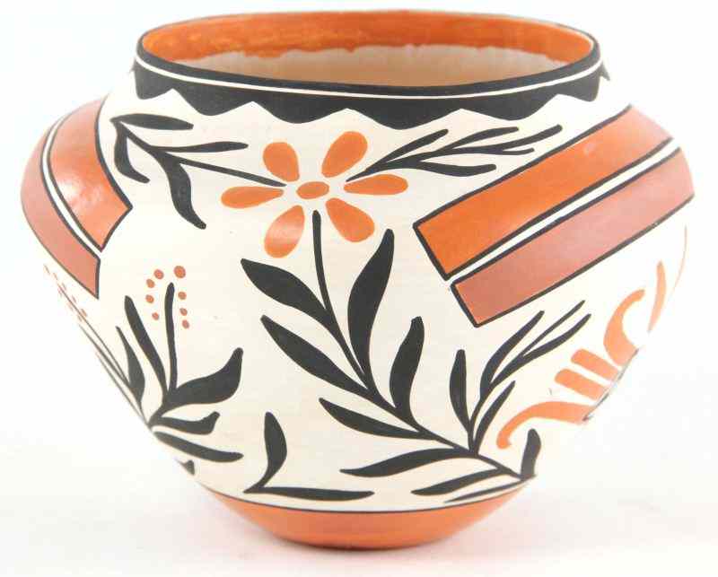 Appraisal: Acoma Pottery Vesselpainted with birds on branches signed on underside