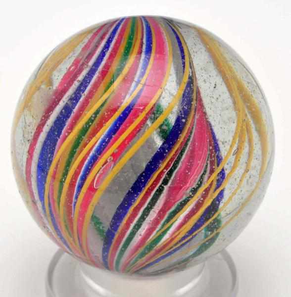 Appraisal: Divided Core Swirl Marble Description All of the broad ribbons