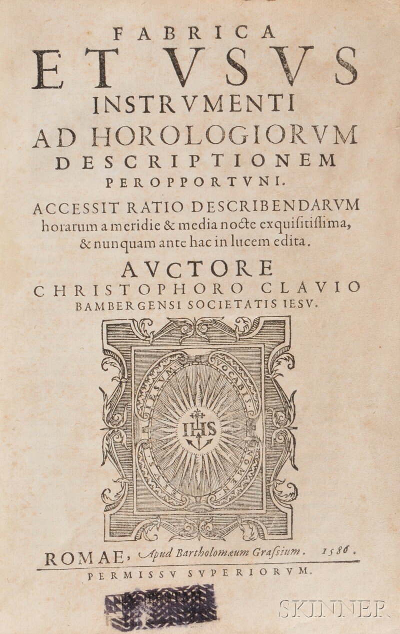 Appraisal: Clavius Christoph - Fabrica et Usus Instrumenti Rome Grassium First