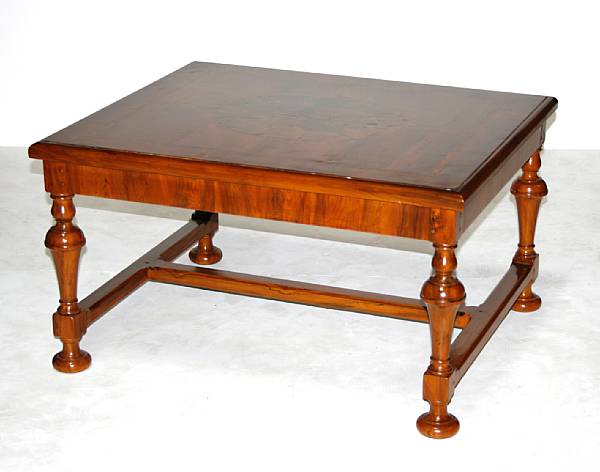 Appraisal: A Baroque styleinlaid walnut low table height in width in