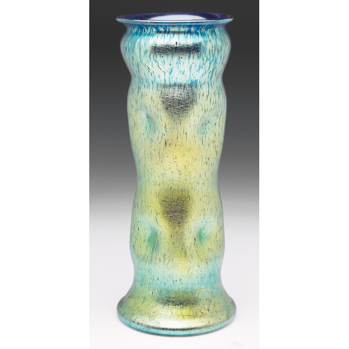 Appraisal: Loetz Cobalt Papillon vase attribution dimpled form in blue glass