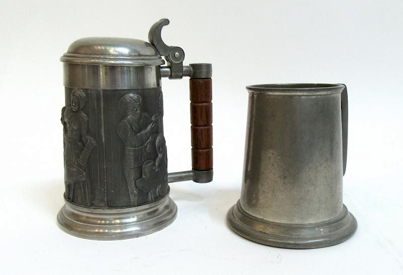 Appraisal: Two Pewter Mugs Two Pewter Mugs Description Two English pewter