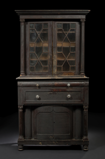 Appraisal: American Late Classical Mahogany Secretary Bookcase probably Philadelphia second quarter