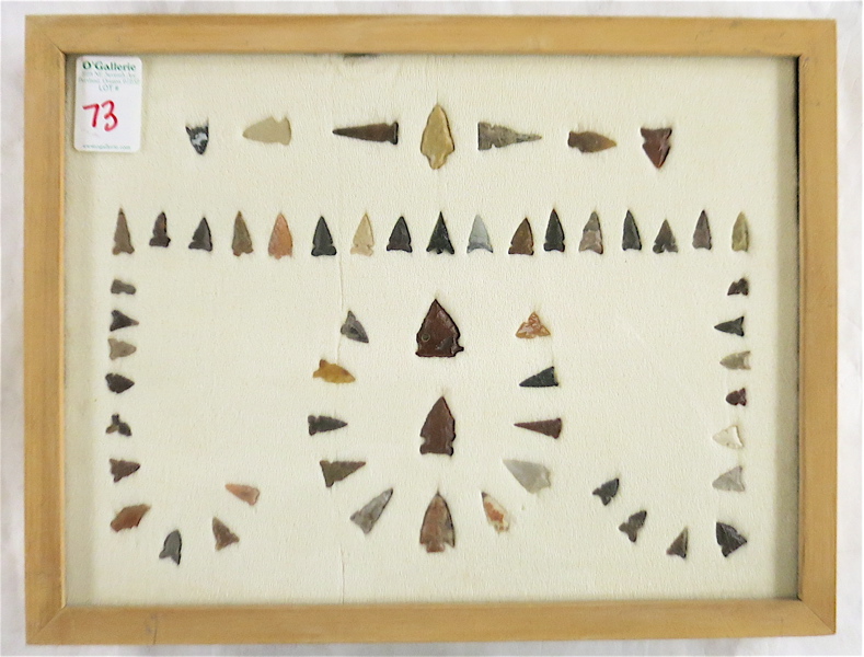 Appraisal: FRAME OF NORTHWEST NATIVE AMERICAN GEM POINTS all hand knapped