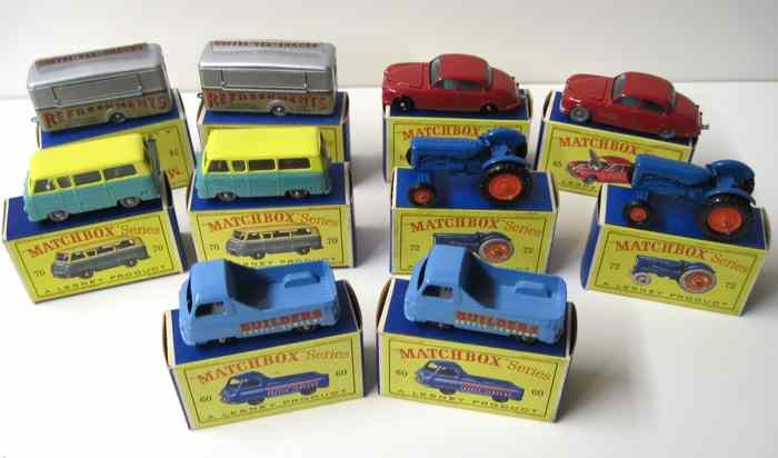 Appraisal: TEN MATCHBOX TOY VEHICLES including two each of numbers Morris