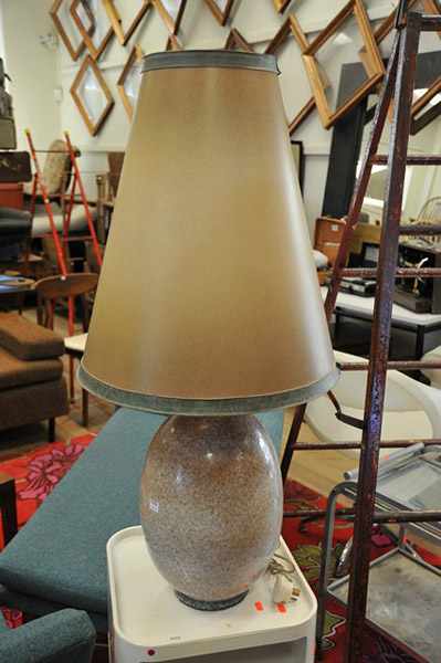 Appraisal: A PAIR OF 'S CERAMIC LAMP BASES WITH SHADES