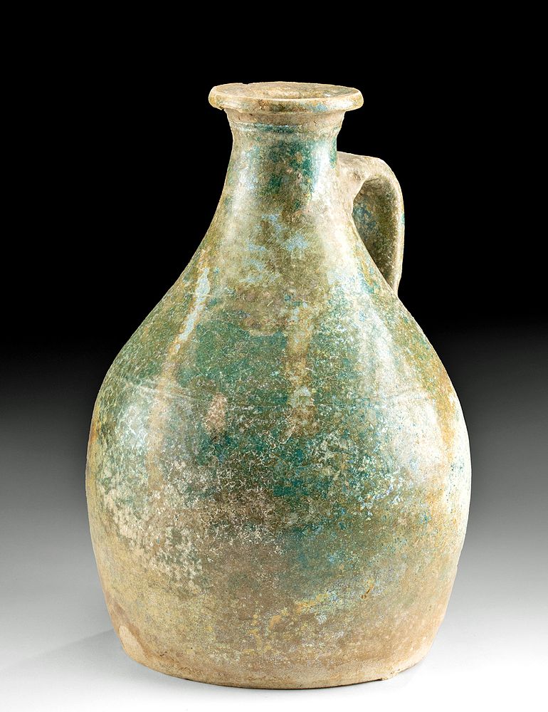 Appraisal: Roman Glazed Pottery Jug w Iridescence Rome Imperial Eastern Empire