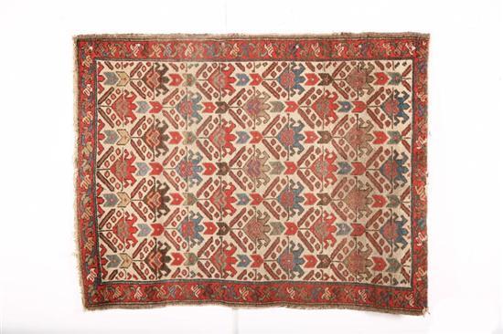 Appraisal: ORIENTAL RUG Hamadan Geometric pattern on a white ground with