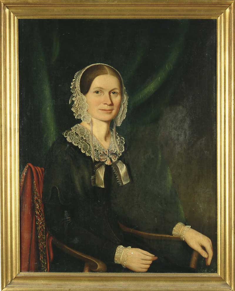 Appraisal: UNSIGNED American Mid th Century PORTRAIT OF A YOUNG WOMAN