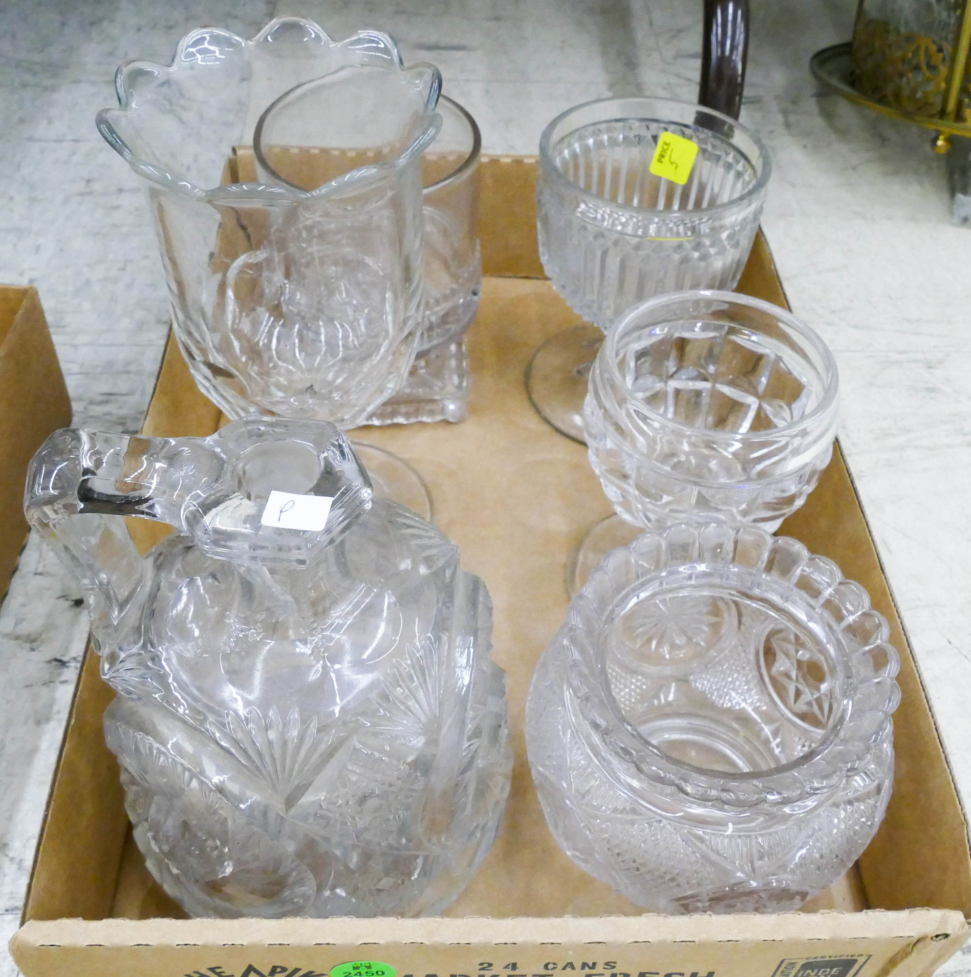 Appraisal: Box Antique Glass Spooners Etc