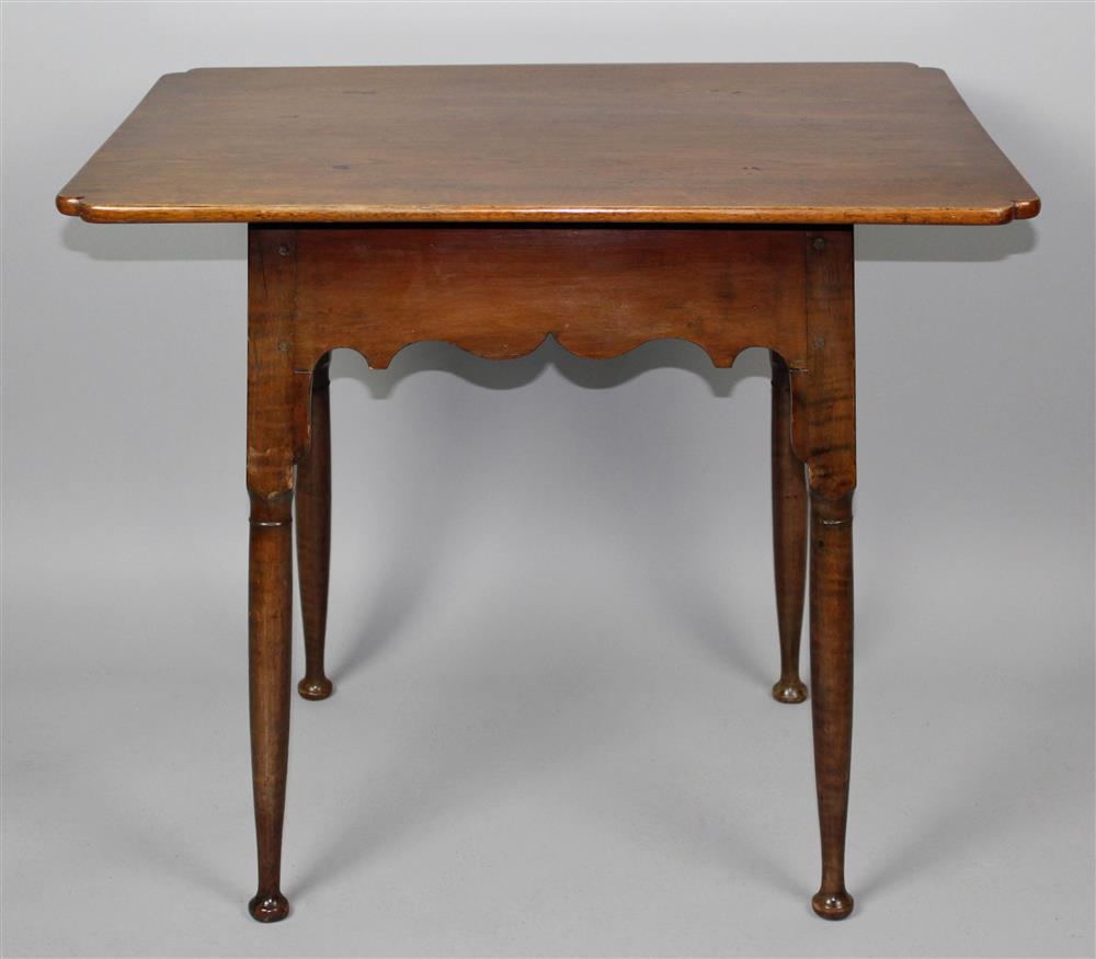 Appraisal: WILLIAM AND MARY STYLE TAVERN TABLE having an overhanging rectangular