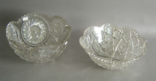 Appraisal: Two cut glass bowls early th c h dia and