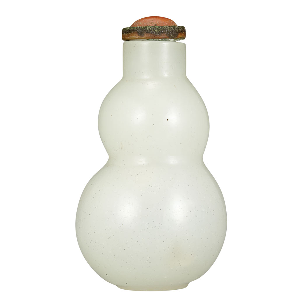 Appraisal: Chinese White Glass Snuff Bottle th Century Of double gourd