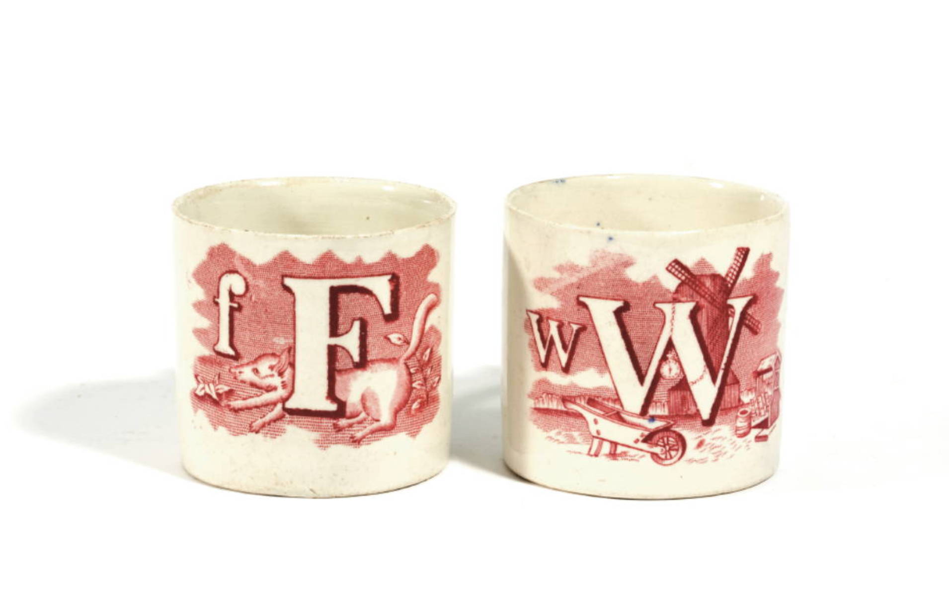 Appraisal: quot fF quot AND quot wW quot PAIR OF STAFFORDSHIRE