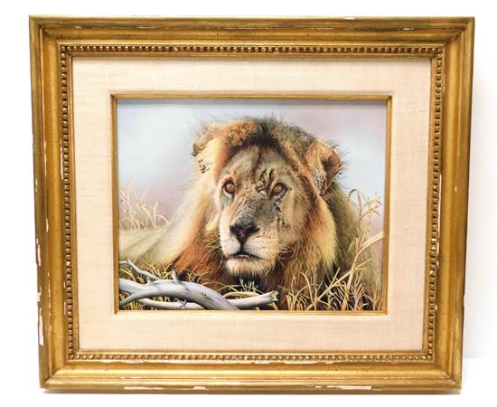 Appraisal: Boehm New Jersey porcelain plaque Lions Head signed LR depicting