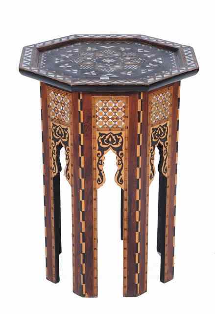 Appraisal: A MOORISH MOTHER OF PEARL INLAID OCTAGONAL OCCASIONAL TABLE with