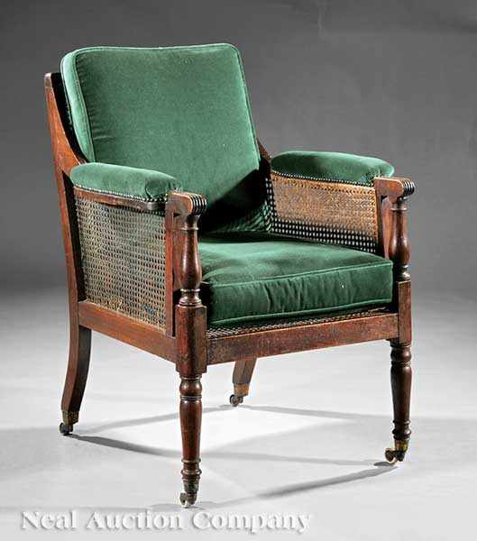 Appraisal: A Regency Mahogany and Caned Berg re early th c