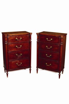 Appraisal: A pair of George III style mahogany chests of small