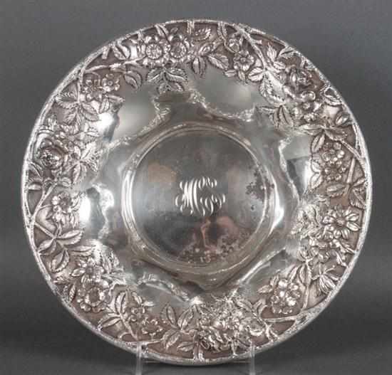 Appraisal: American repousse sterling silver serving bowl S Kirk Son Inc