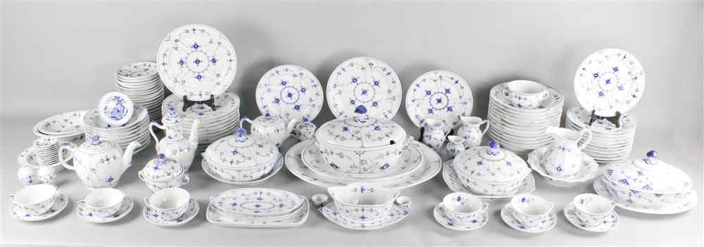 Appraisal: ROYAL COPENHAGEN PORCELAIN ''BLUE FLUTED PLAIN'' DINNER SERVICE printed mark