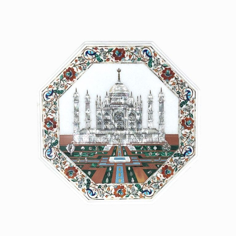 Appraisal: Pietra Dura Temple Piece Pietra Dura Temple Piece Measures inches