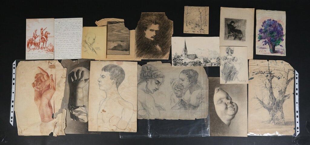 Appraisal: charcoal and graphite drawings Circa late th century to early