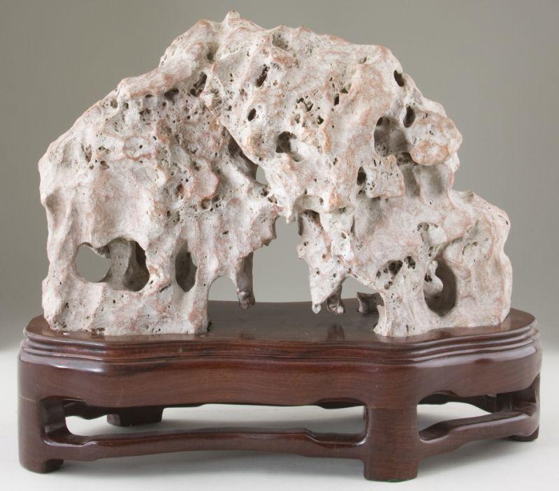 Appraisal: Large Chinese Scholar's Rock dusty terracotta coloring unusual shape forming