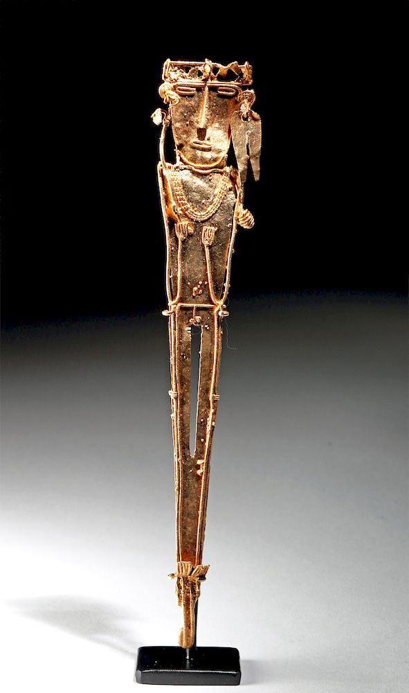 Appraisal: Colombian Muisca K Gold Nude Tunjo Figure Pre-Columbian South America