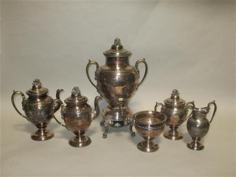 Appraisal: SIX PIECE REED BARTON SILVER PLATED TEA COFFEE SERVICE Circa