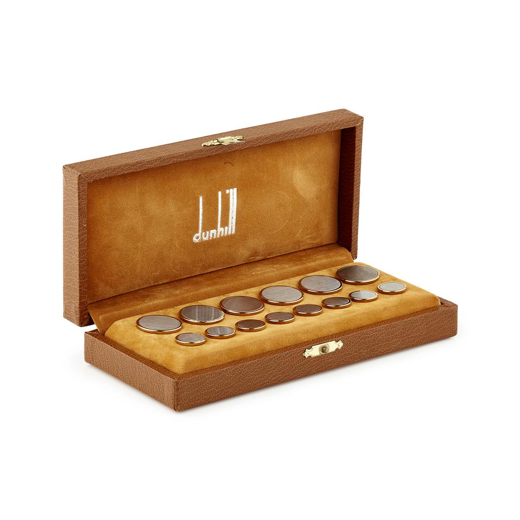 Appraisal: DUNHILL - A cased set of buttons marked Dunhill Paris