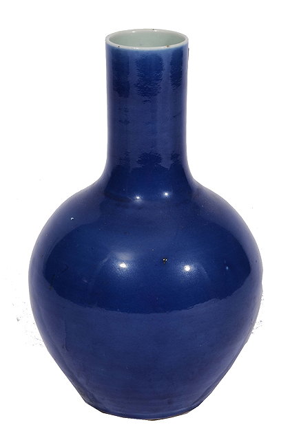 Appraisal: A CHINESE MID BLUE MONOCHROME VASE of bulbous form cm