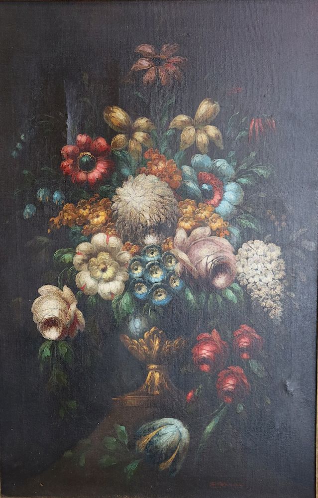 Appraisal: S Persico Signed Oil On Canvas Still Life From a