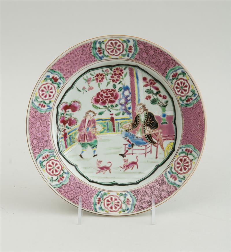 Appraisal: CHINESE EXPORT FAMILLE ROSE PORCELAIN PLATE FOR THE EUROPEAN MARKET