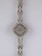 Appraisal: An carat white gold diamond cocktail watch and bracelet by