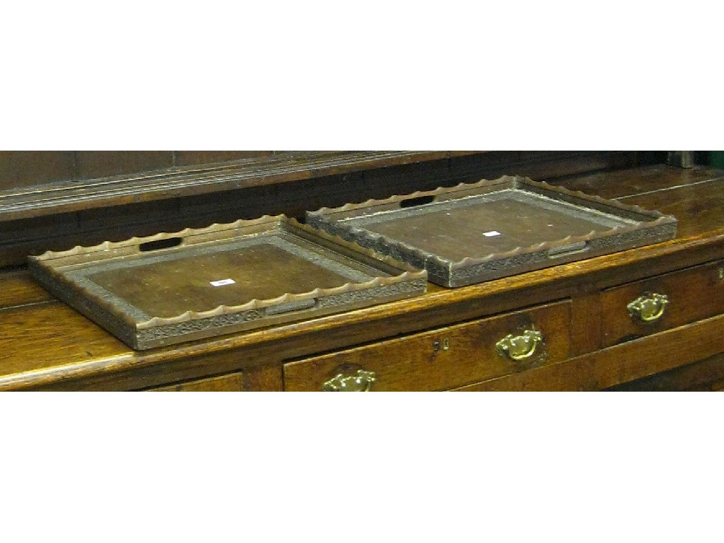 Appraisal: Pair of carved hardwood trays