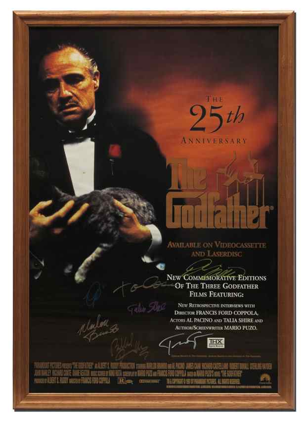 Appraisal: CAST SIGNED TH ANNIVERSARY GODFATHER POSTER From the commemorative Laser