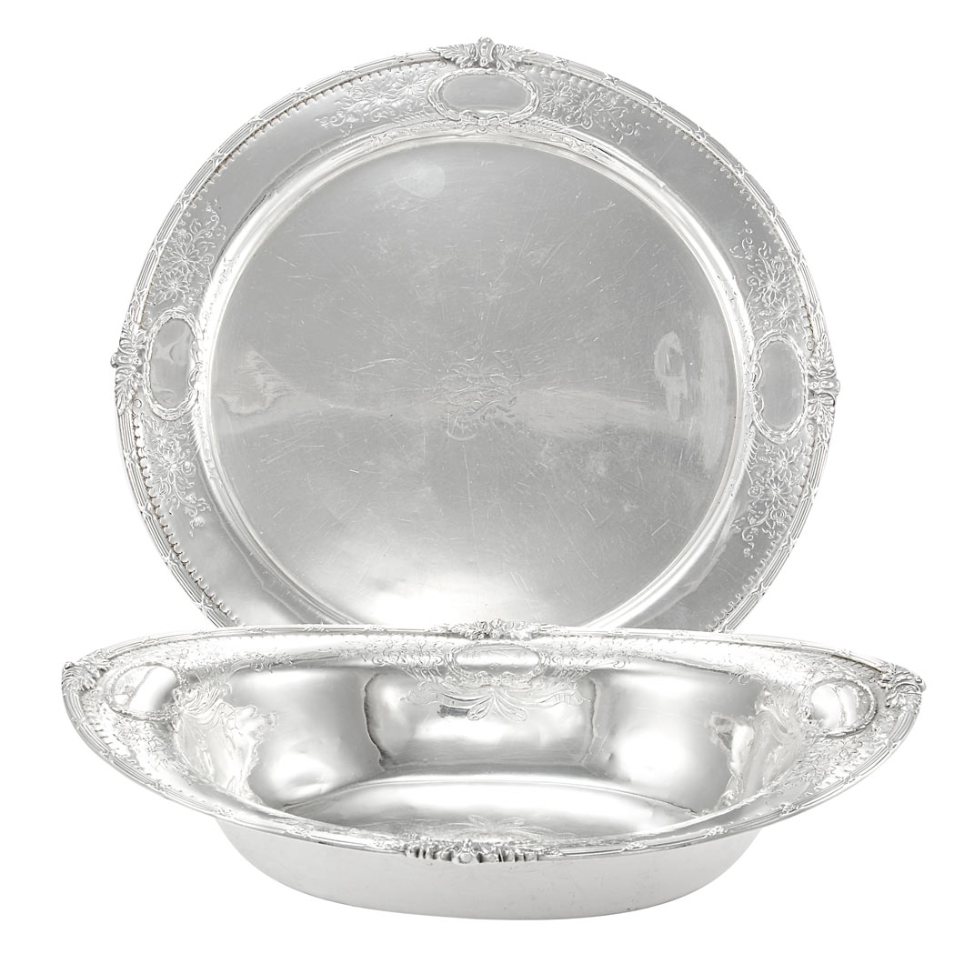 Appraisal: Two Redlich Co Sterling Silver Articles Comprising a circular tray