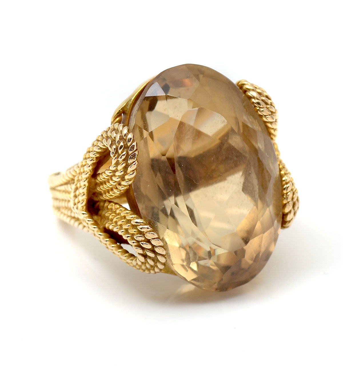 Appraisal: K CITRINE RING K yellow gold ring contains one oval