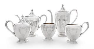 Appraisal: An American Silver Five-Piece Tea and Coffee Service F B