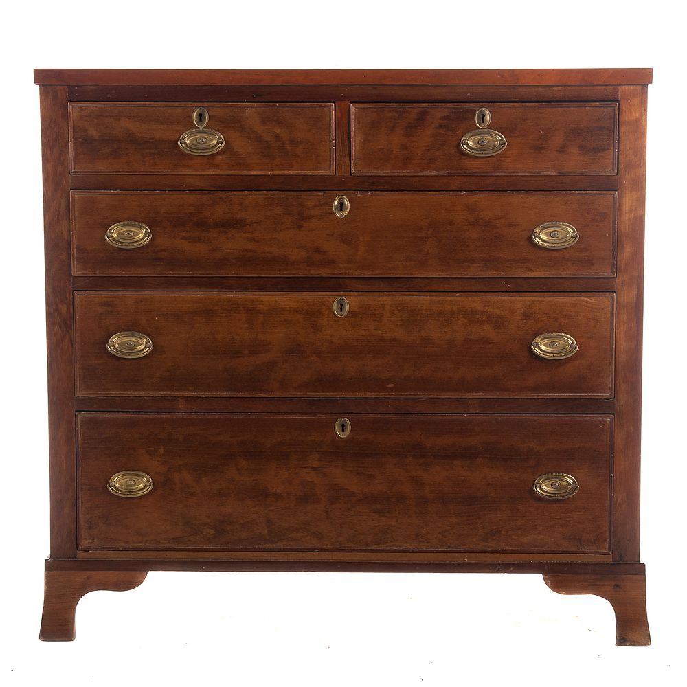 Appraisal: Federal Mixed Wood Chest of Drawers Early th century two