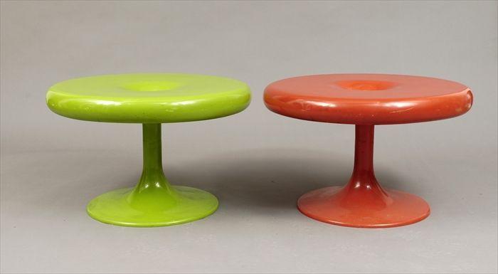 Appraisal: Eero Aarnio for Asko Two Molded Plastic 'Kantarelli' Occasional Tables