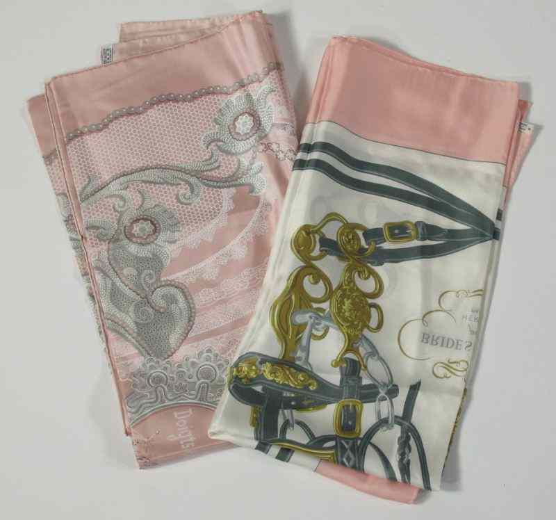 Appraisal: Two Silk Scarves Hermesthe first designed in the ''Brides de