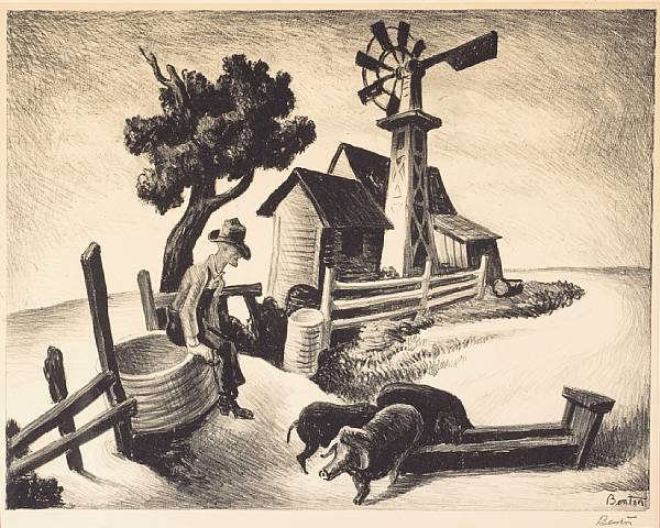 Appraisal: Thomas Hart Benton Homestead F Lithograph printed on wove paper